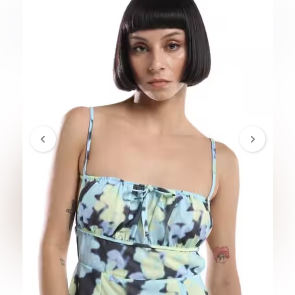 ASOS DESIGN Open Back Slip Midi Dress in Blurred Floral Print - Picture 3 of 8